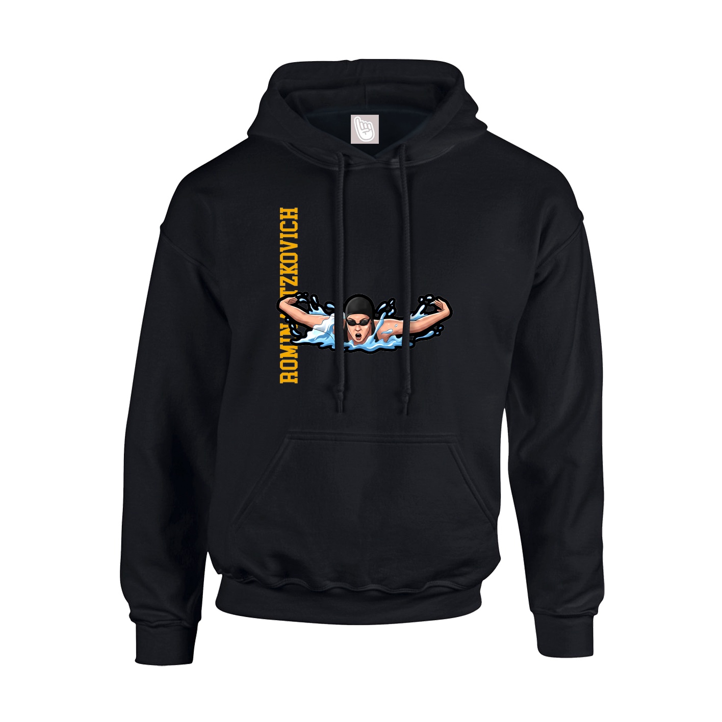 Hoodie — Name Vertical in Black