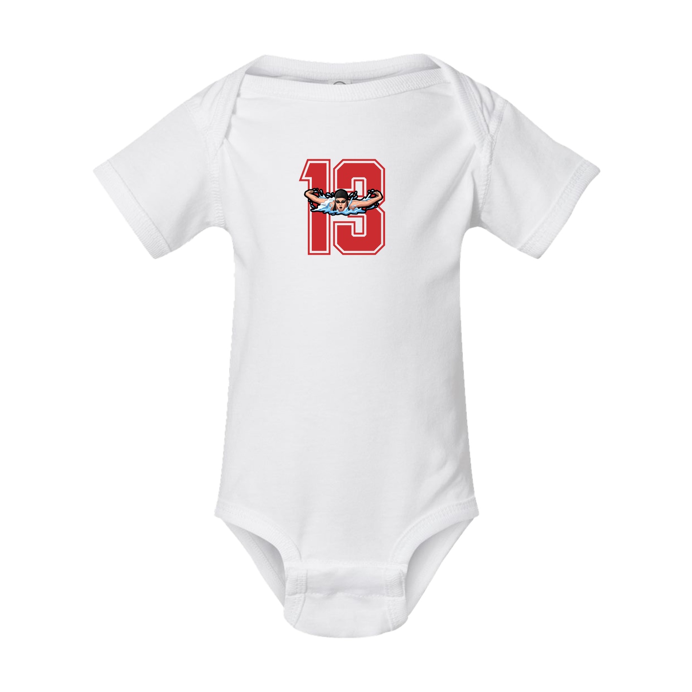 Baby Onesie — Number in White