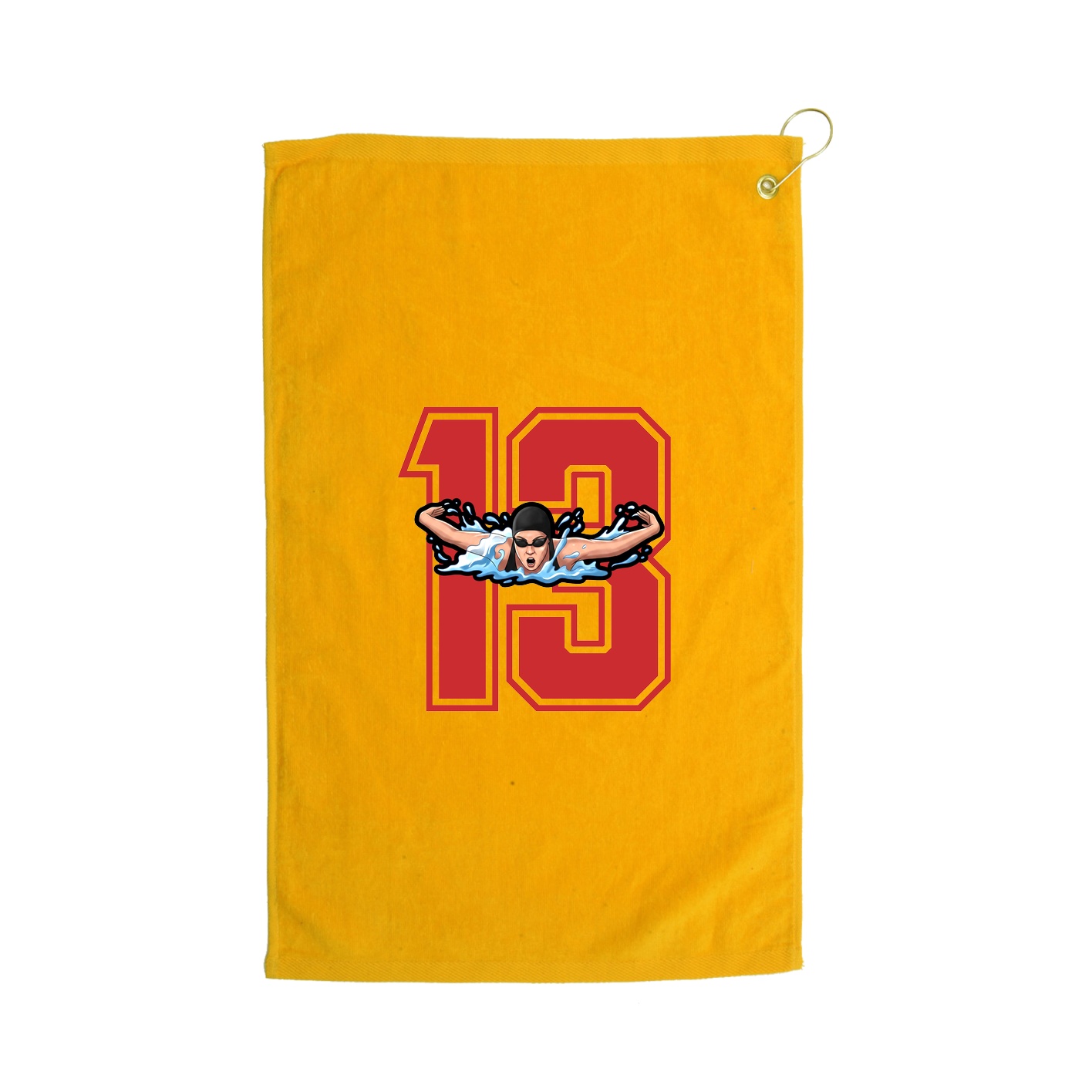 Golf Towel — Number in Gold