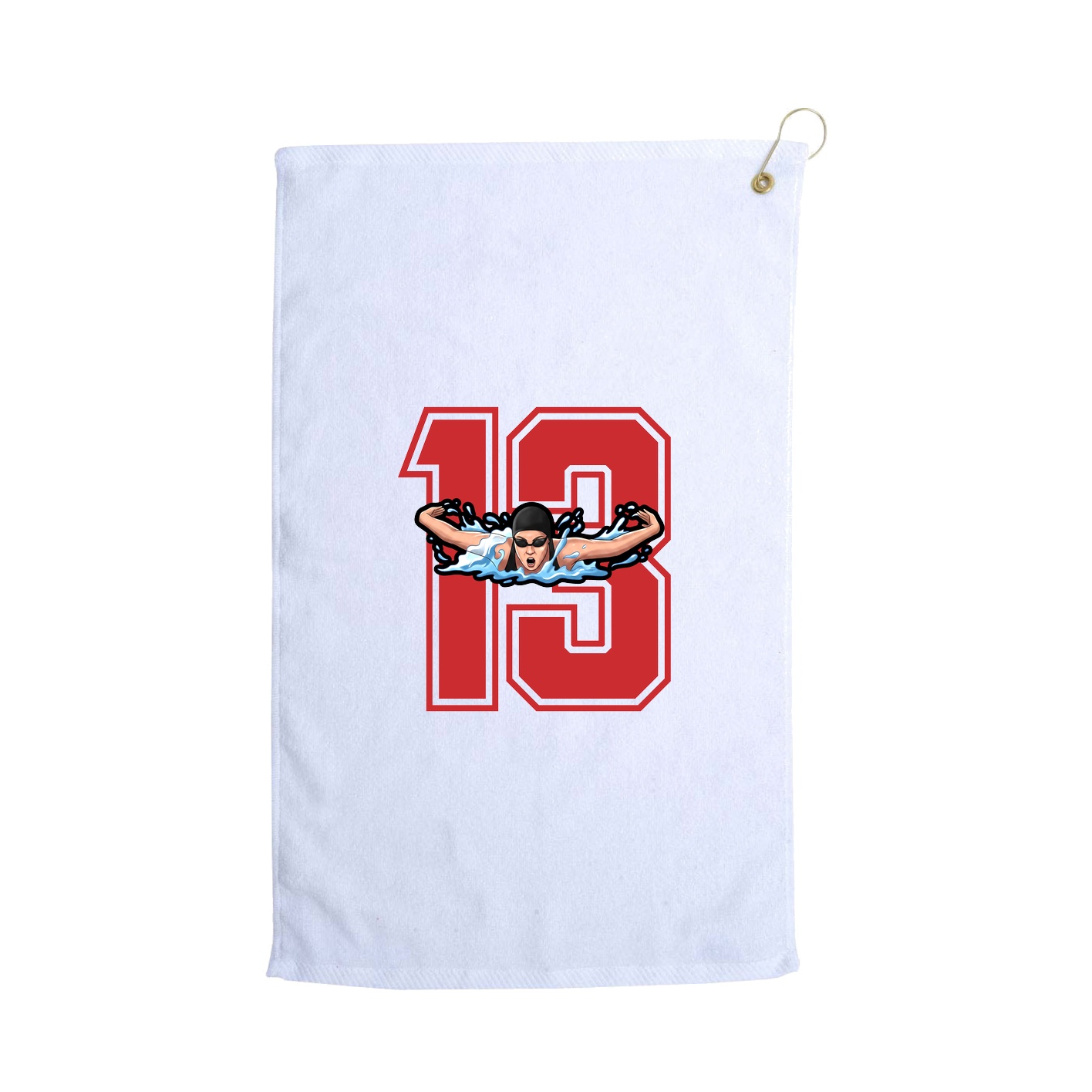 Golf Towel — Number in White