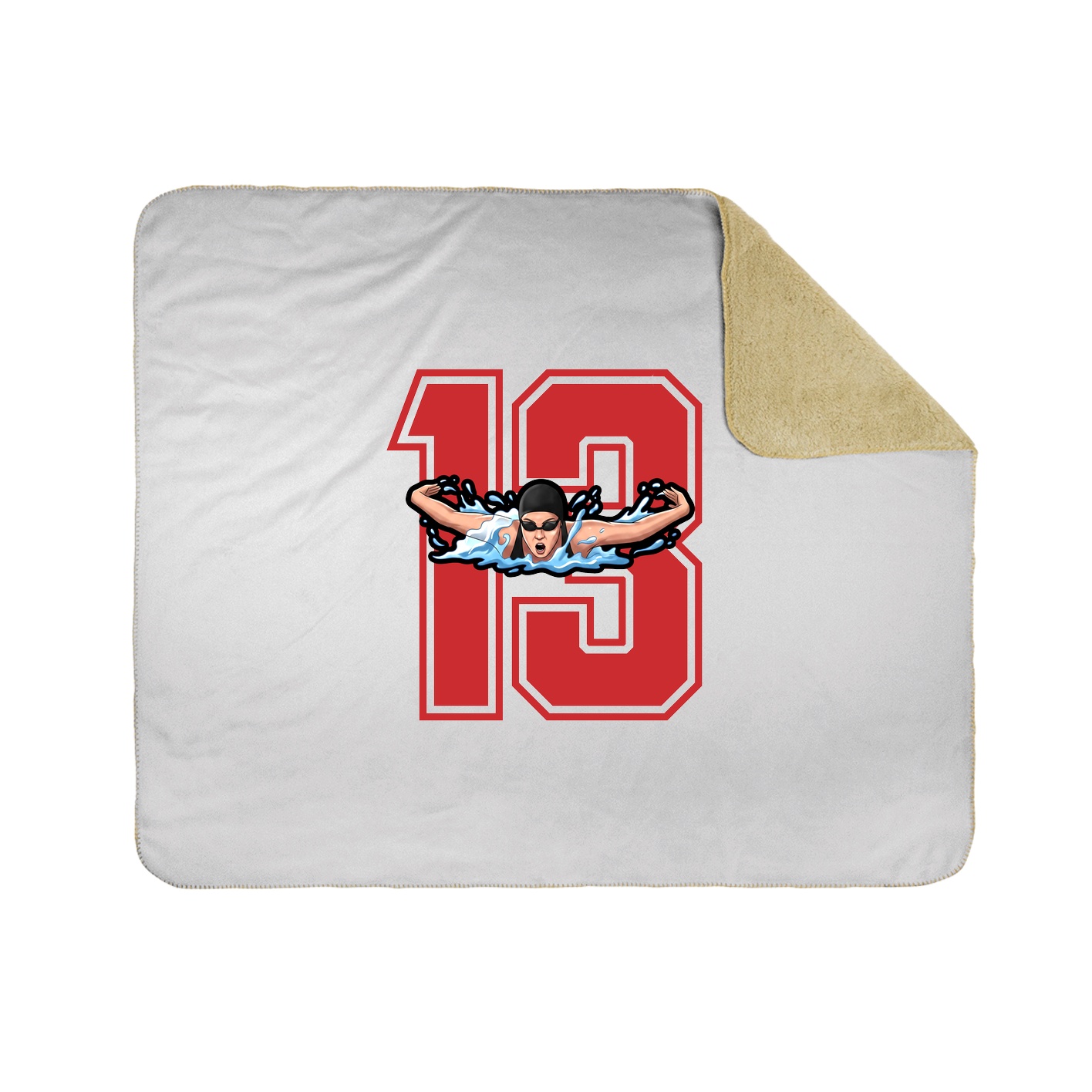 Throw Blanket — Number in White