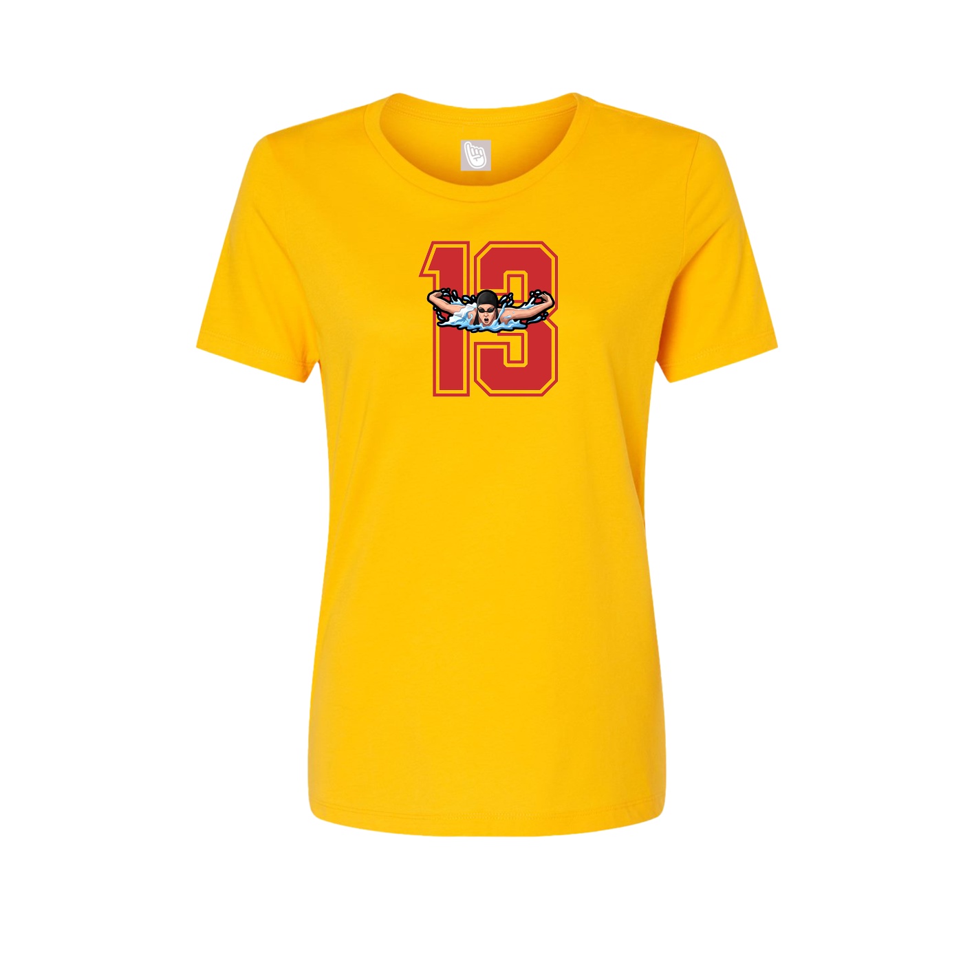 Fitted Women's Tee — Number in Gold