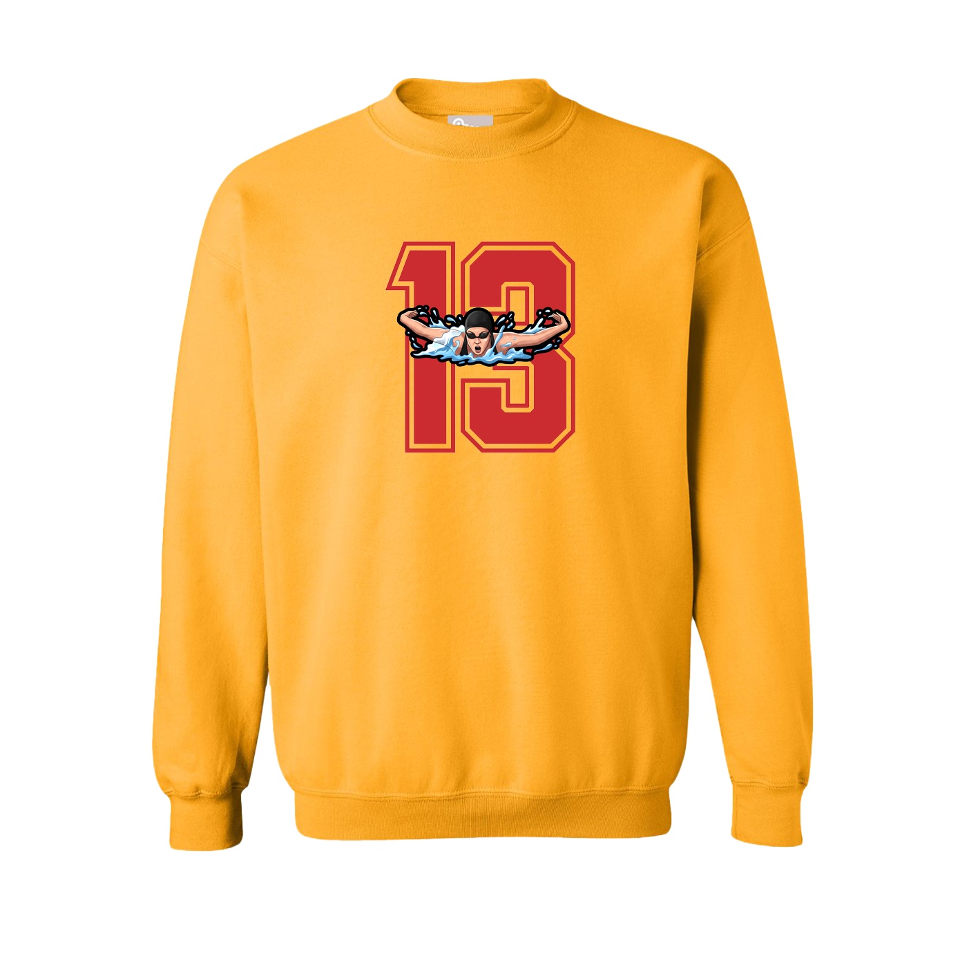 Fleece Crew — Number in Gold