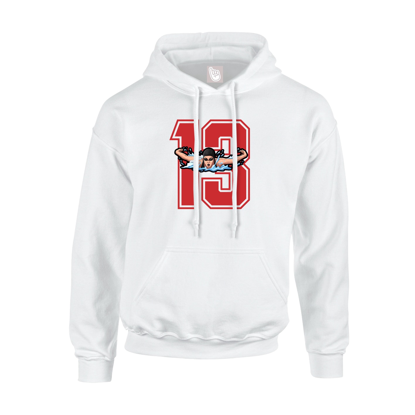 Youth Hoodie — Number in White
