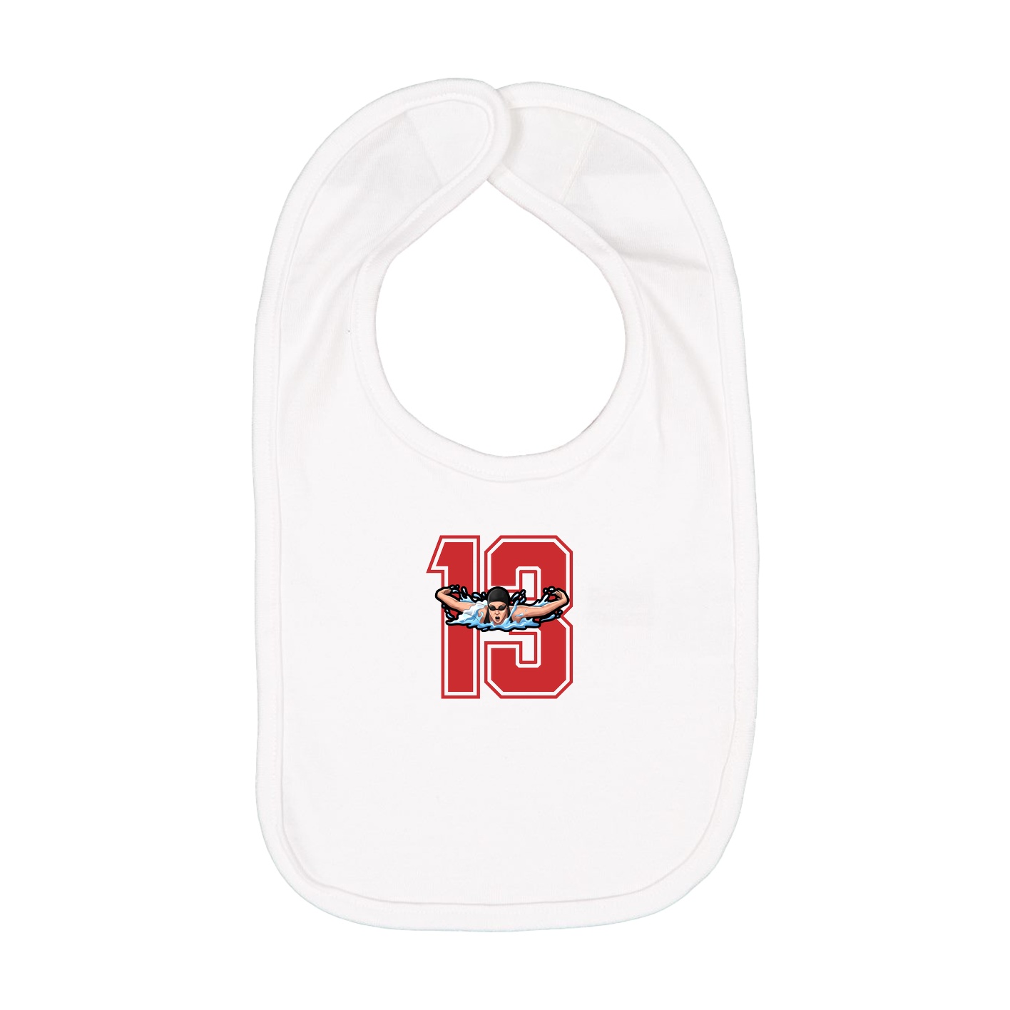 Infant Bib — Number in White