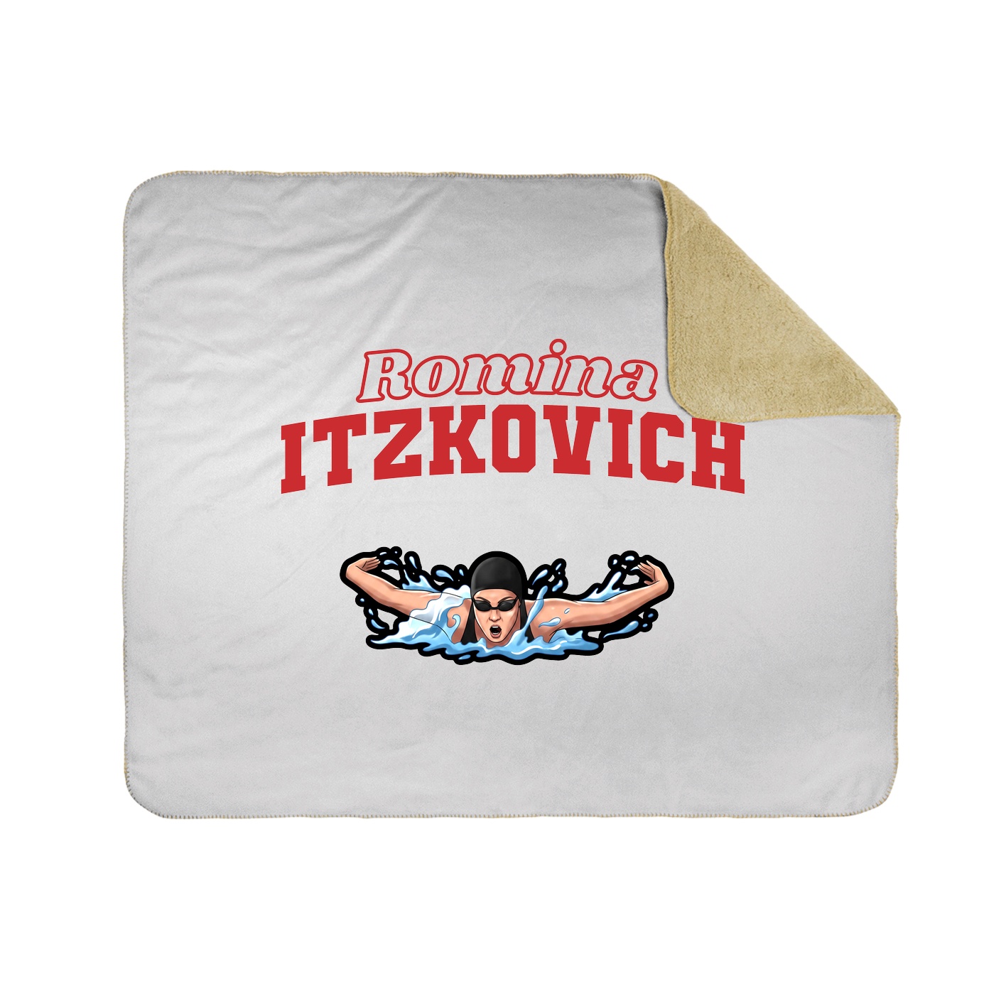 Throw Blanket — Name Arch in White
