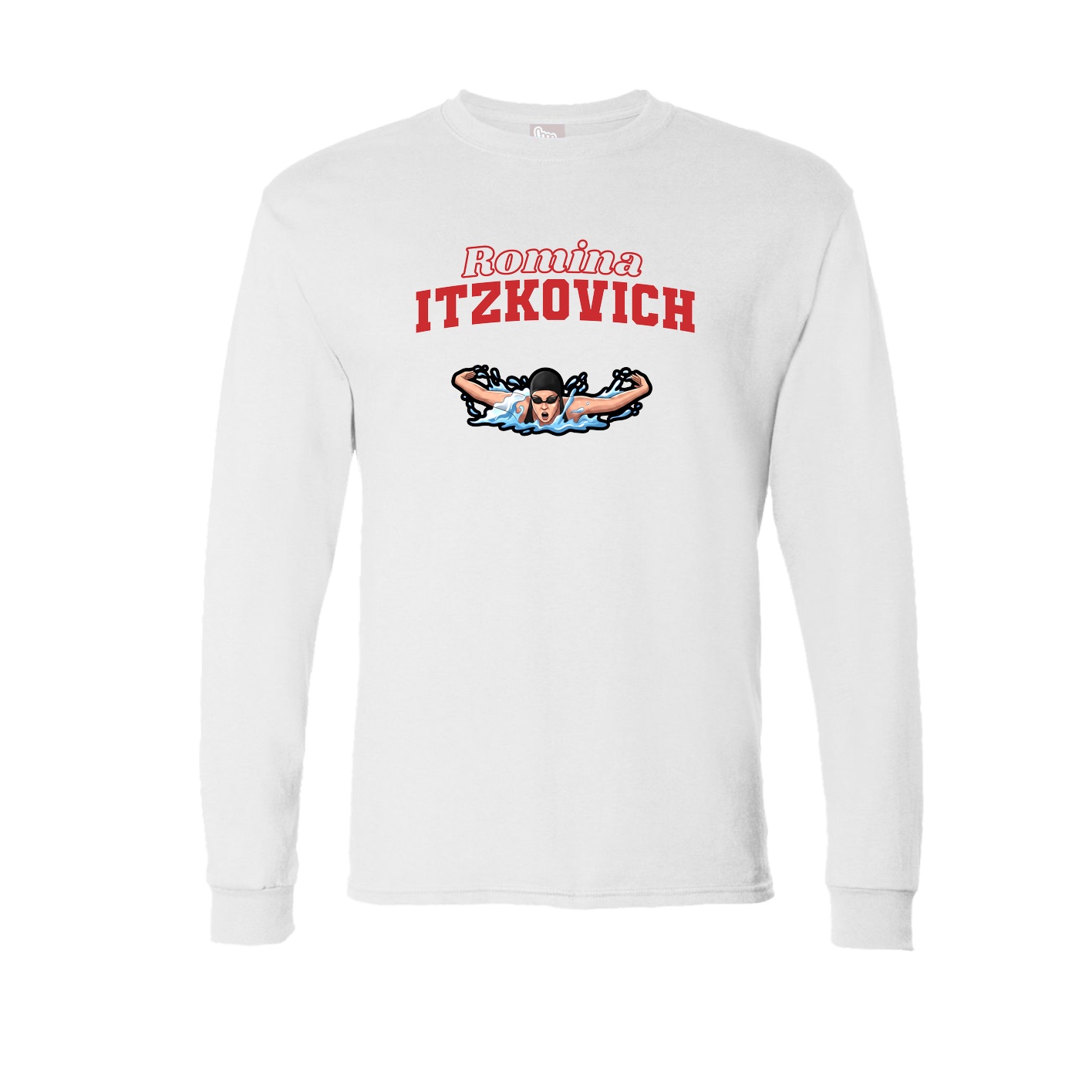 Long Sleeve Tee — Name Arch in White