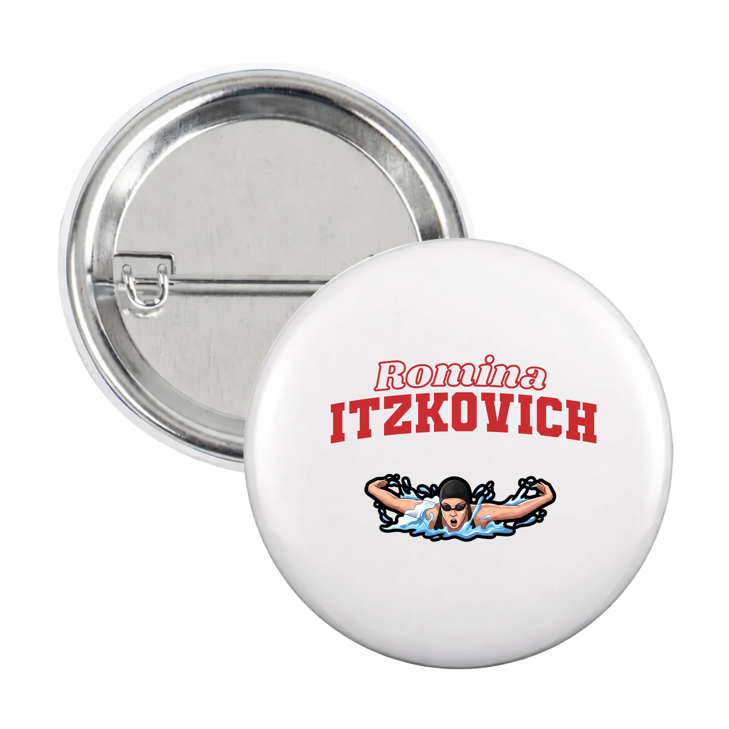 Game Day Button — Name Arch in White