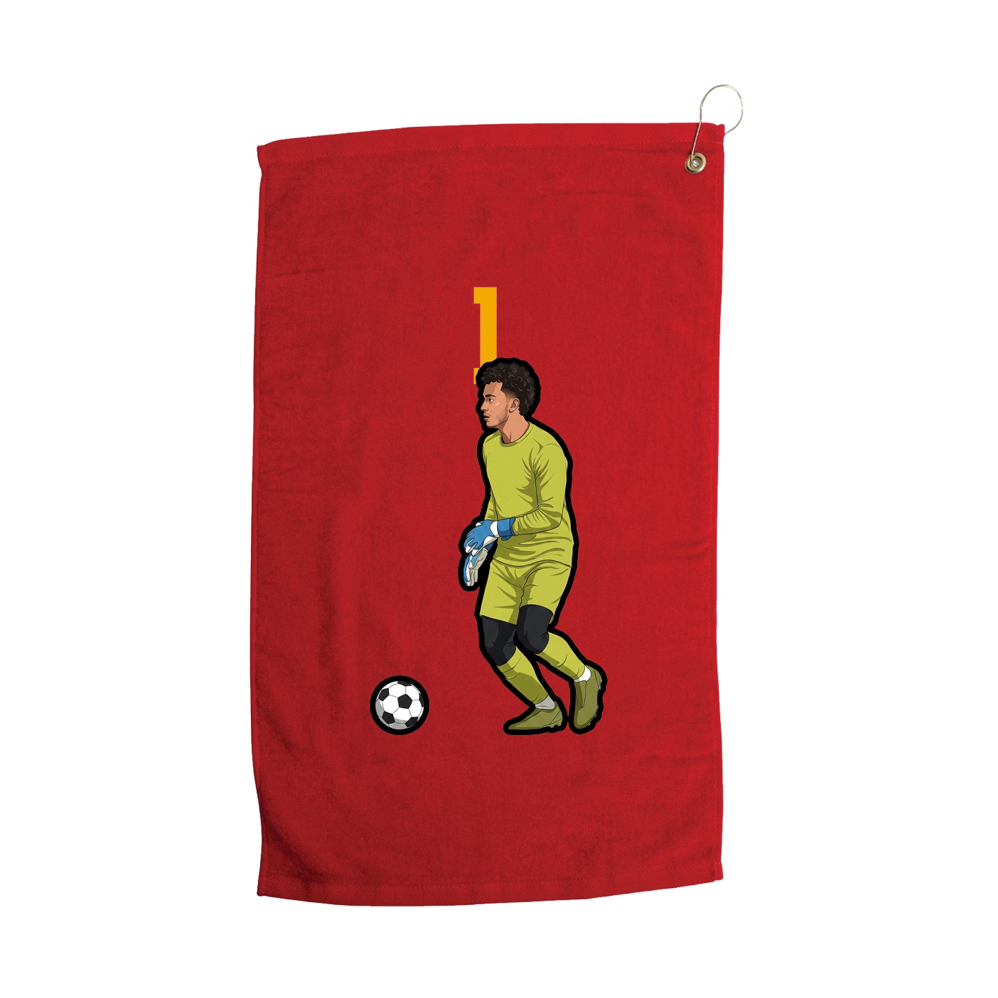 Golf Towel — Number Top in Red