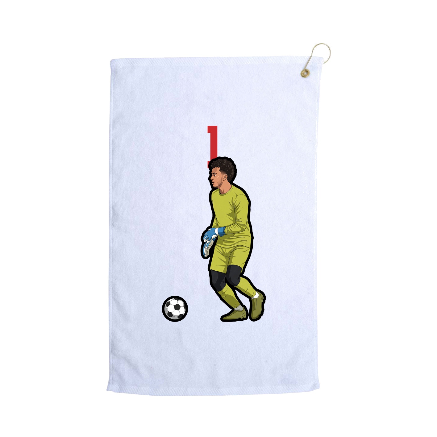 Golf Towel — Number Top in White