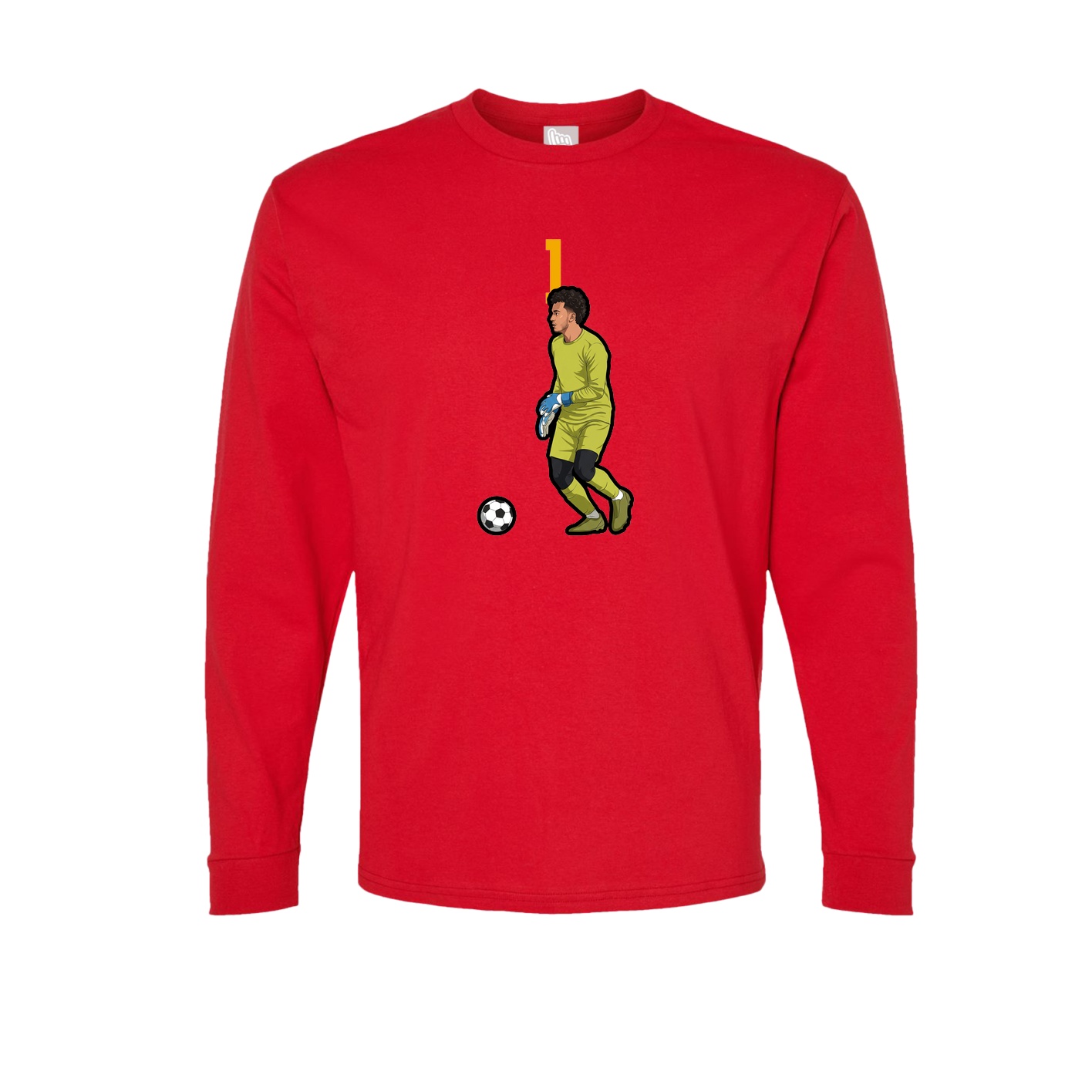 Long Sleeve Tee — Number Top in Red