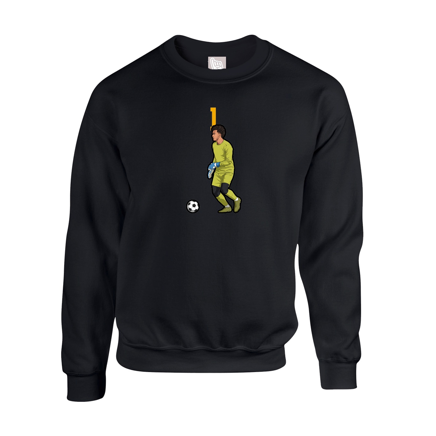 Fleece Crew — Number Top in Black
