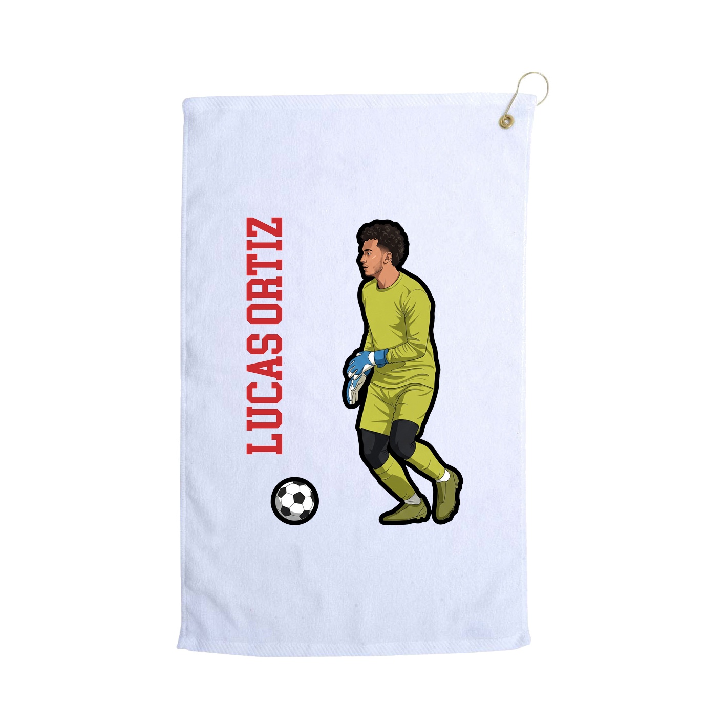 Golf Towel — Name Vertical in White