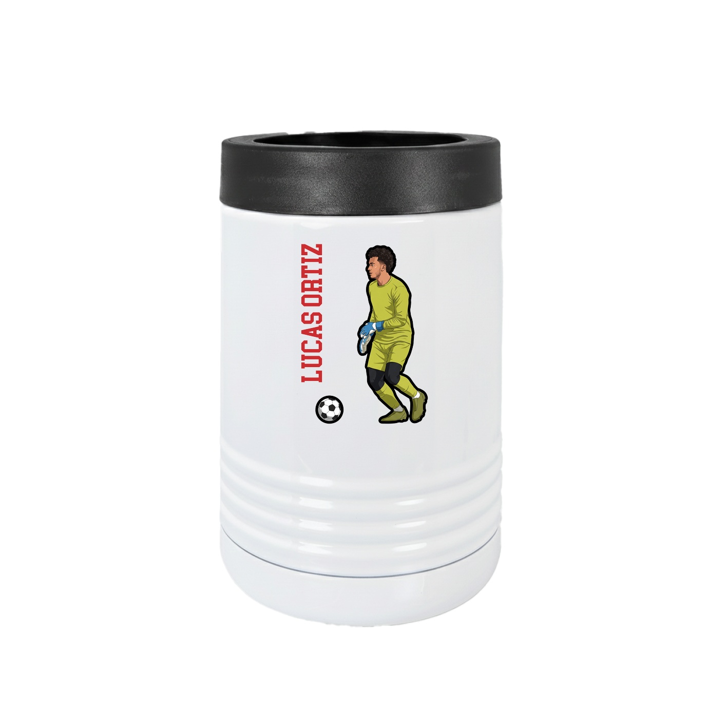 Beverage Holder — Name Vertical in White