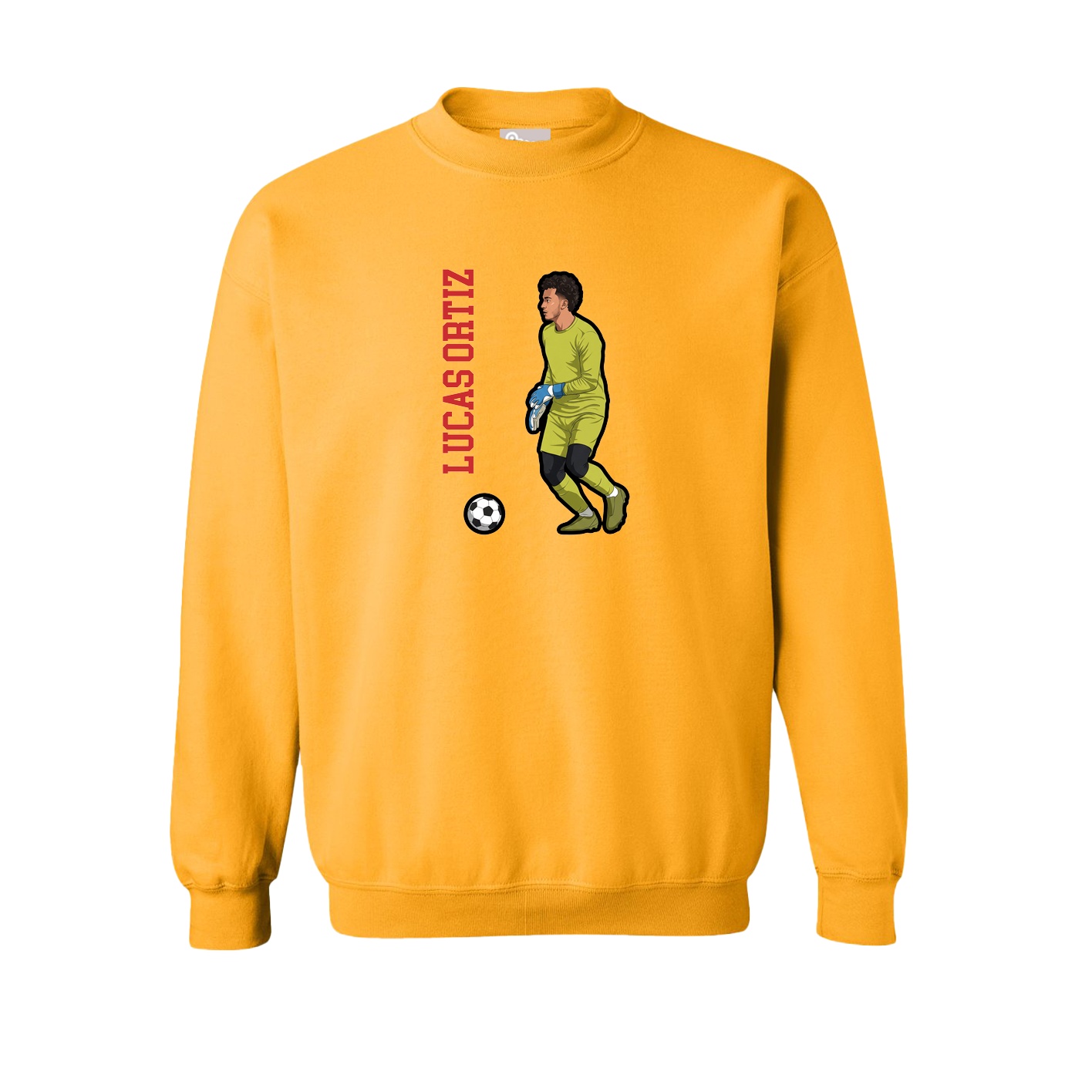 Fleece Crew — Name Vertical in Gold