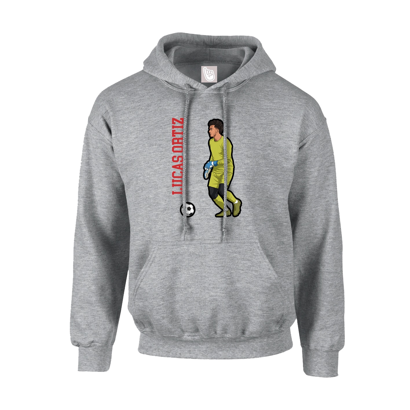 Youth Hoodie — Name Vertical in Grey