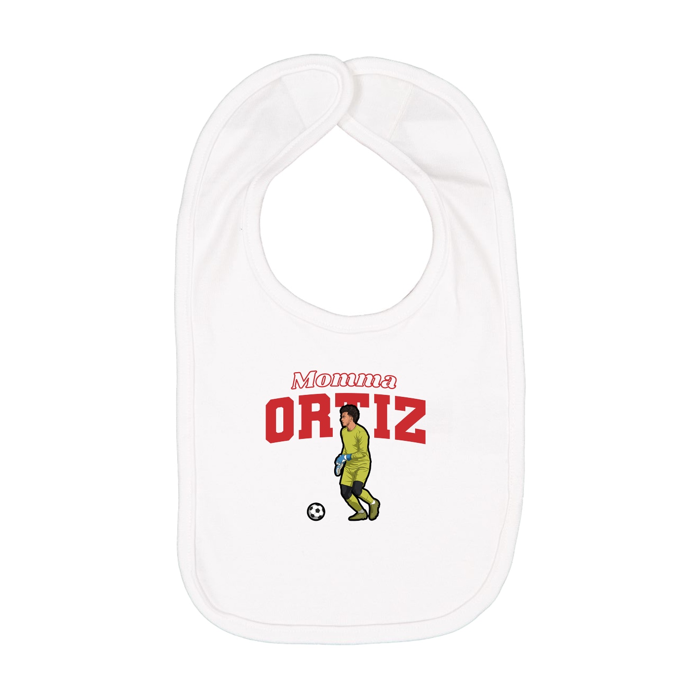 Infant Bib — Mothers Day Block in White