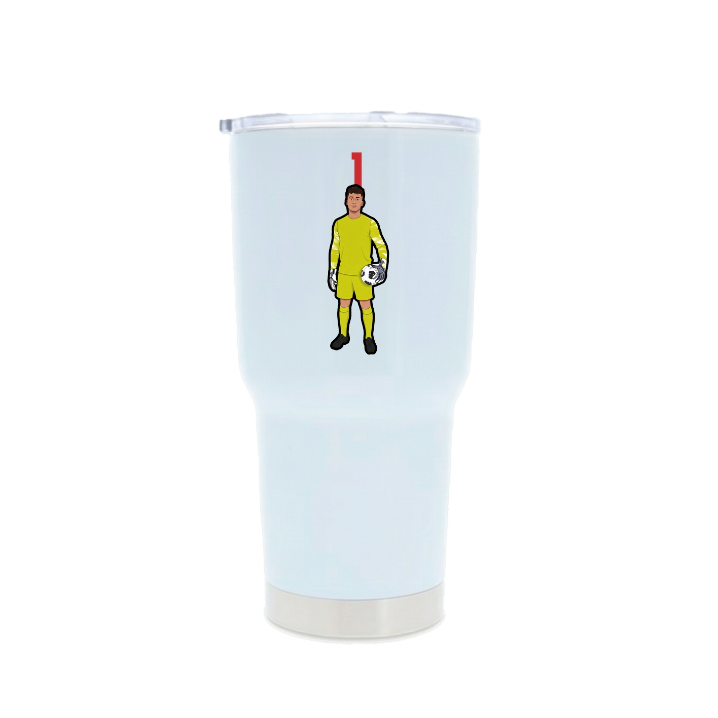 30oz Stainless Steel Tumbler — Number Top in White