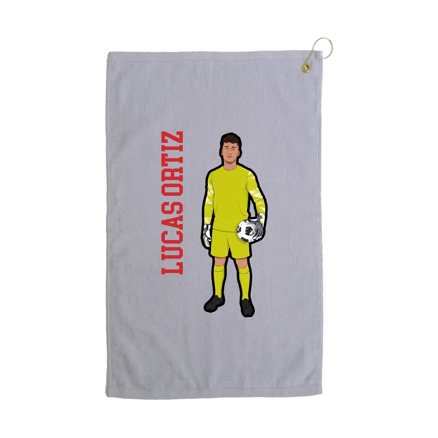 Golf Towel — Name Vertical in Grey