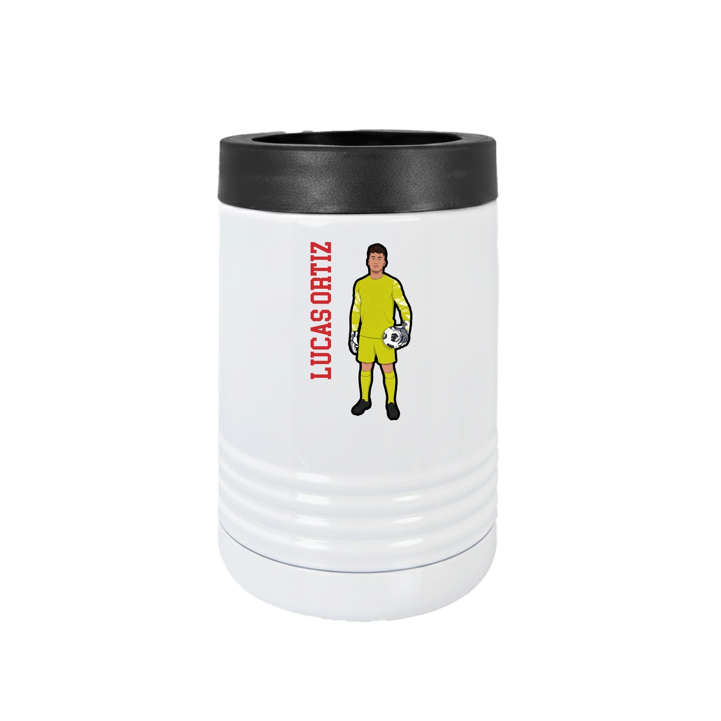 Beverage Holder — Name Vertical in White