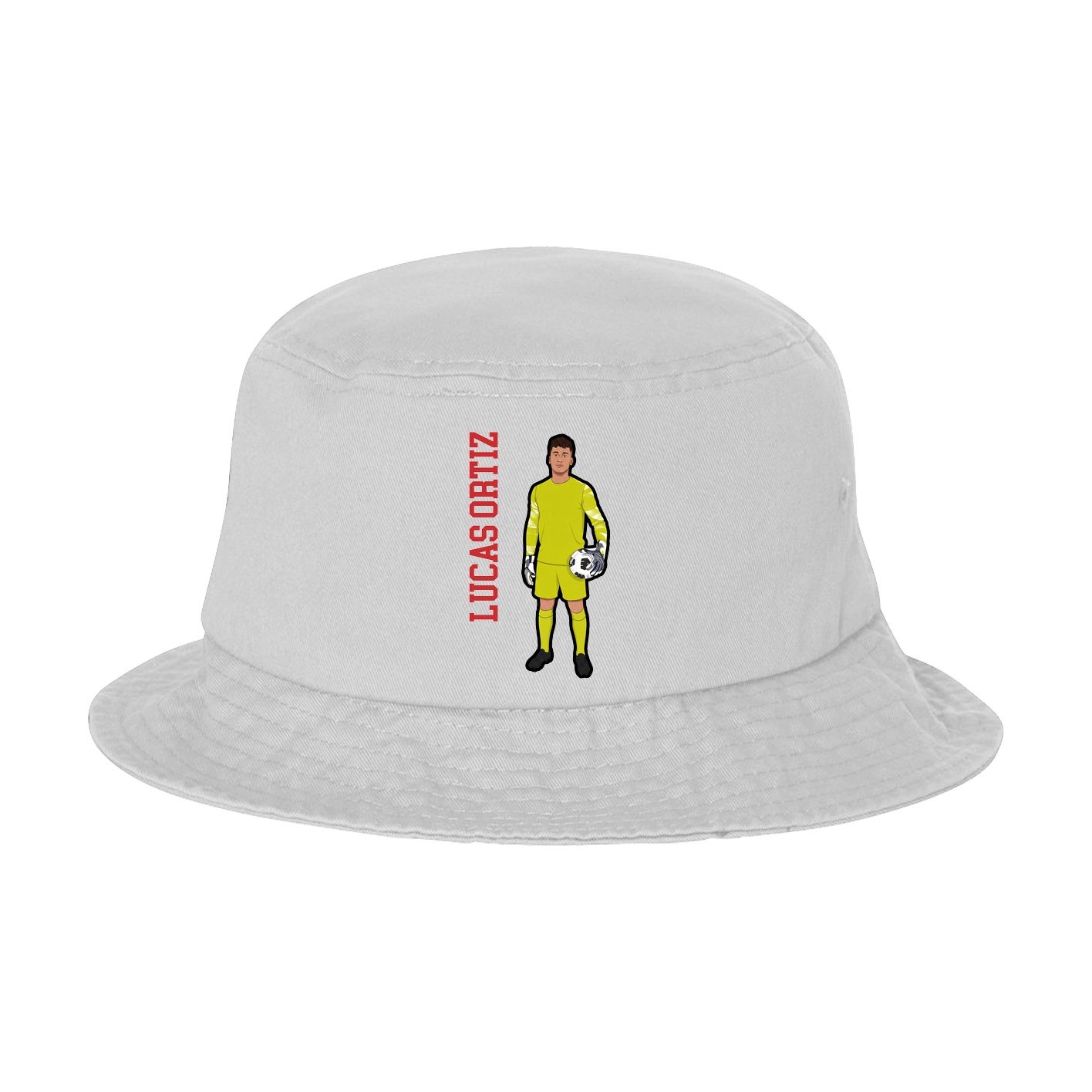 Bucket Cap — Name Vertical in White