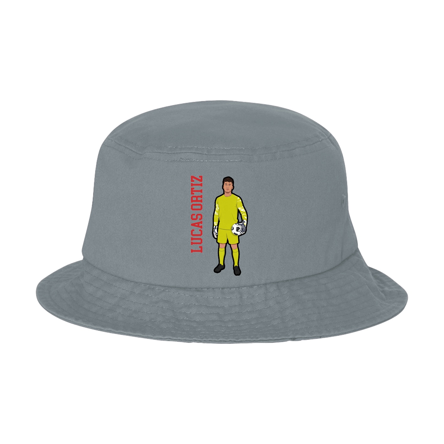 Bucket Cap — Name Vertical in Grey