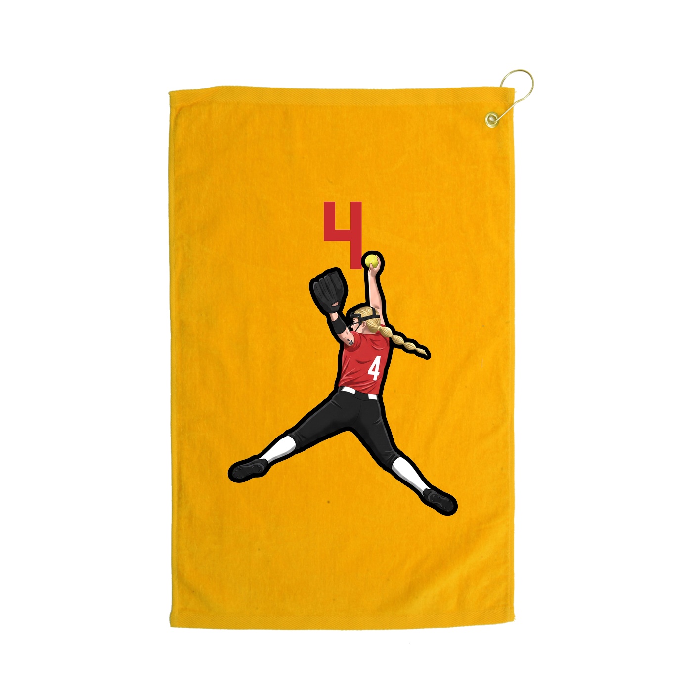 Golf Towel — Number Top in Gold