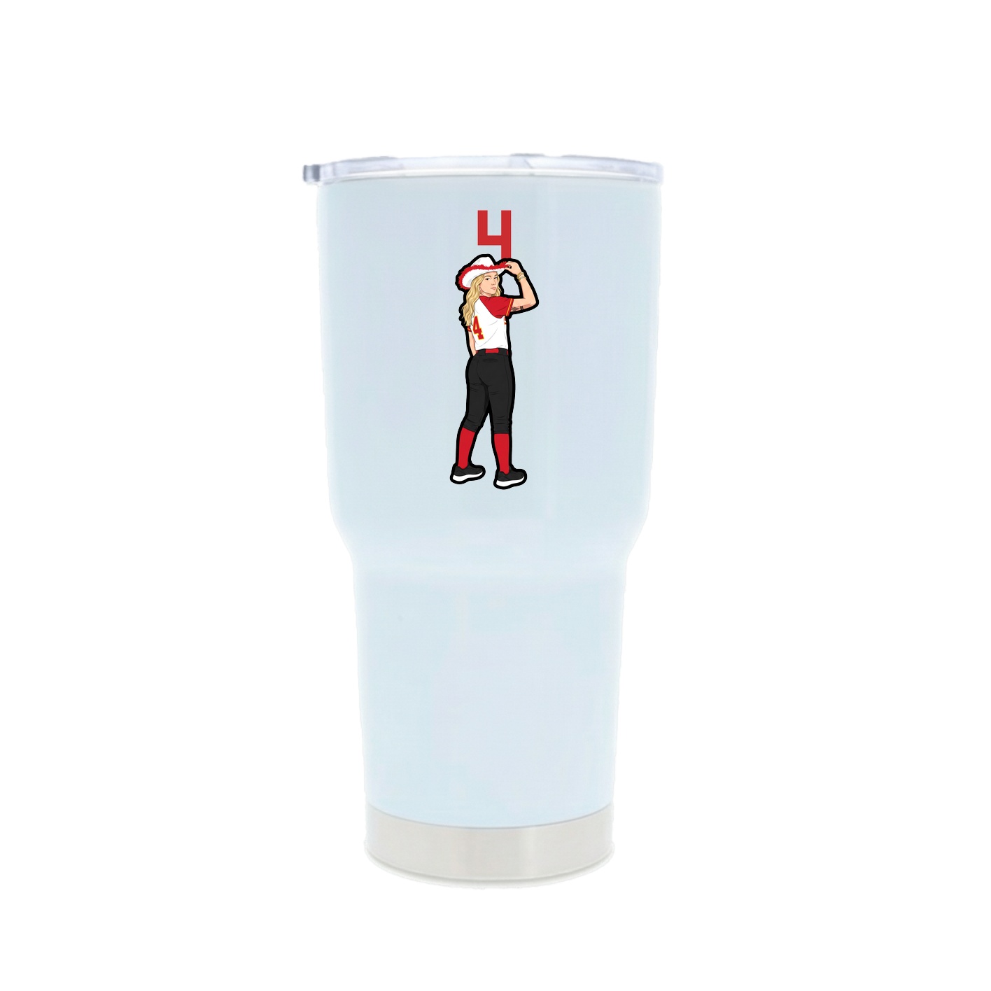 30oz Stainless Steel Tumbler — Number Top in White