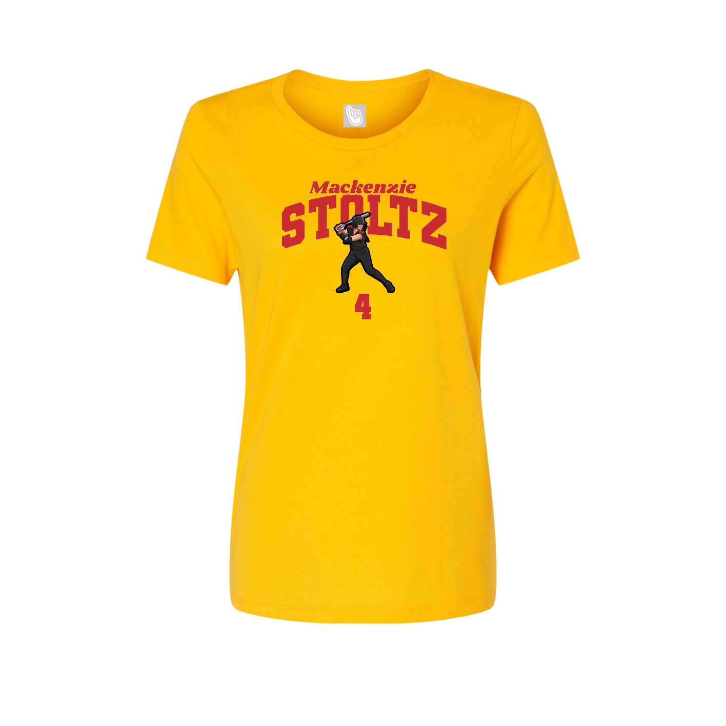 Fitted Women's Tee — Signature Arch in Gold