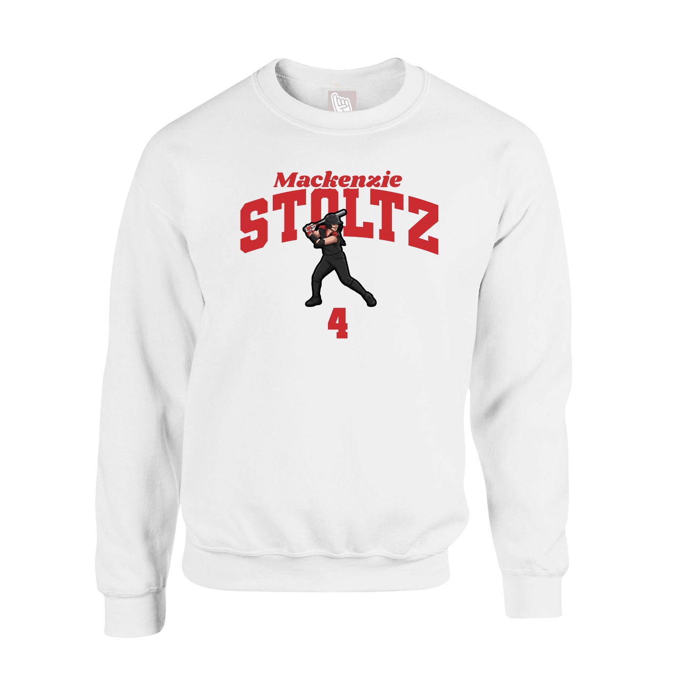 Fleece Crew — Signature Arch in White