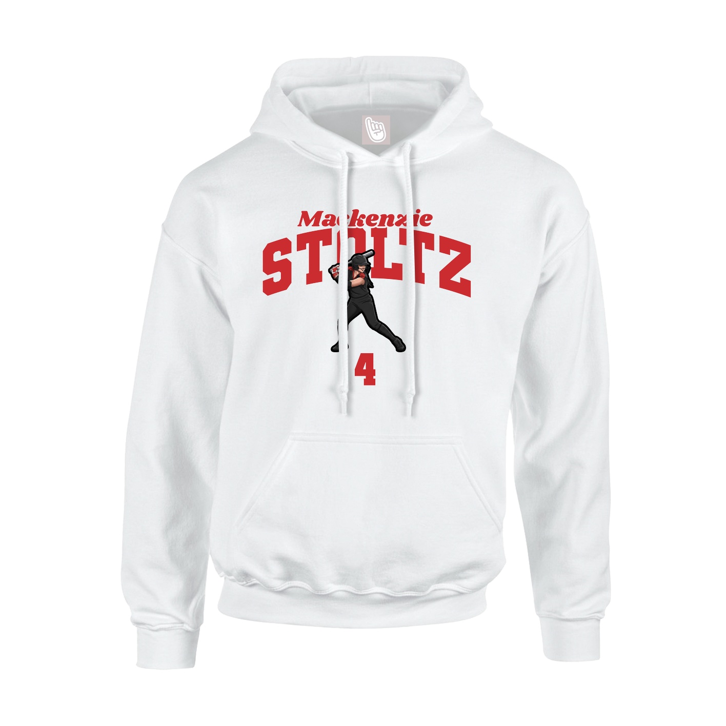 Youth Hoodie — Signature Arch in White