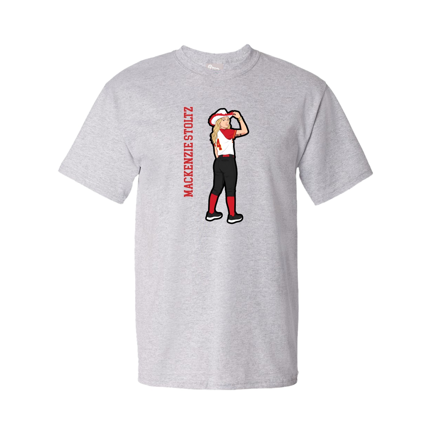 Tee — Name Vertical in Grey
