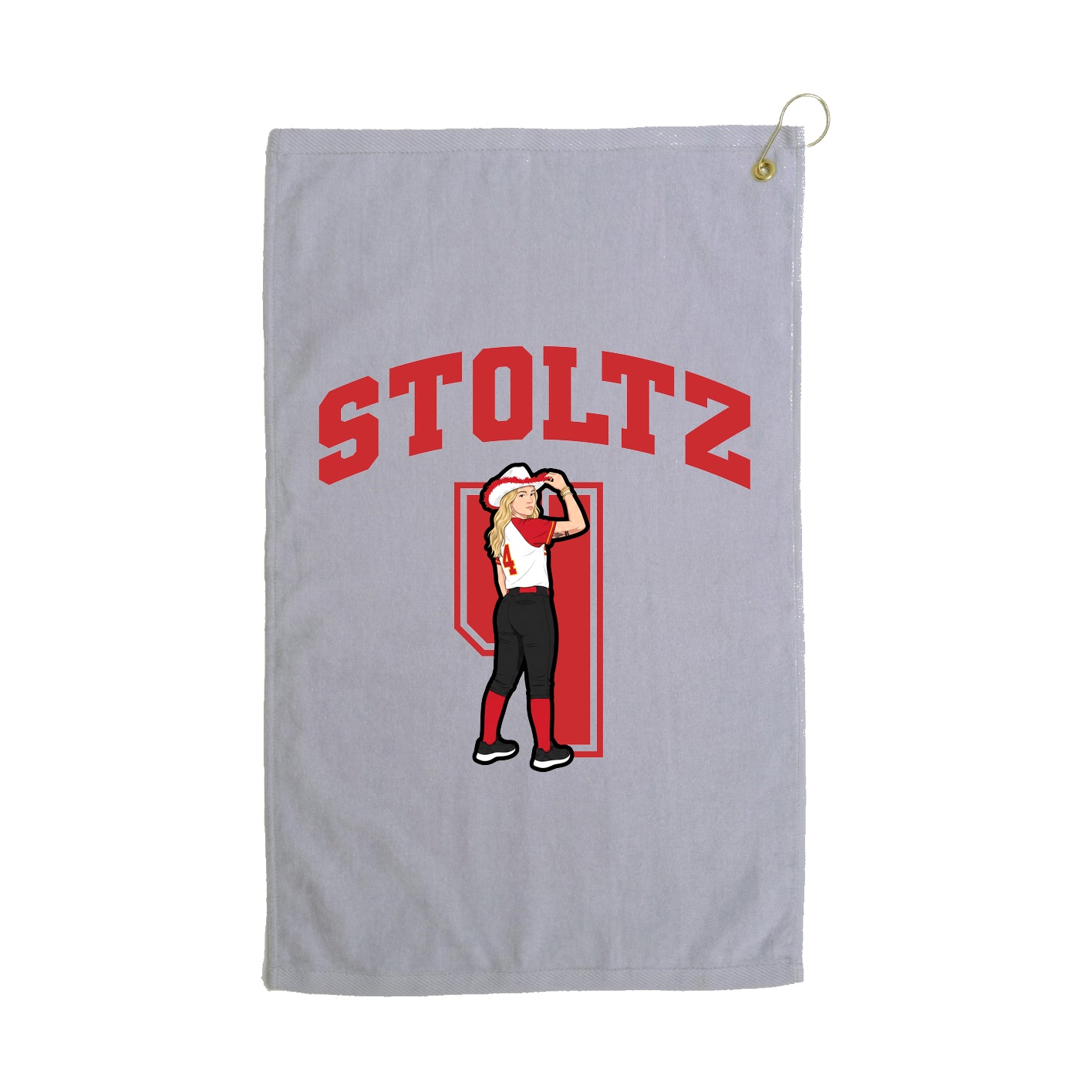 Golf Towel — Number in Grey
