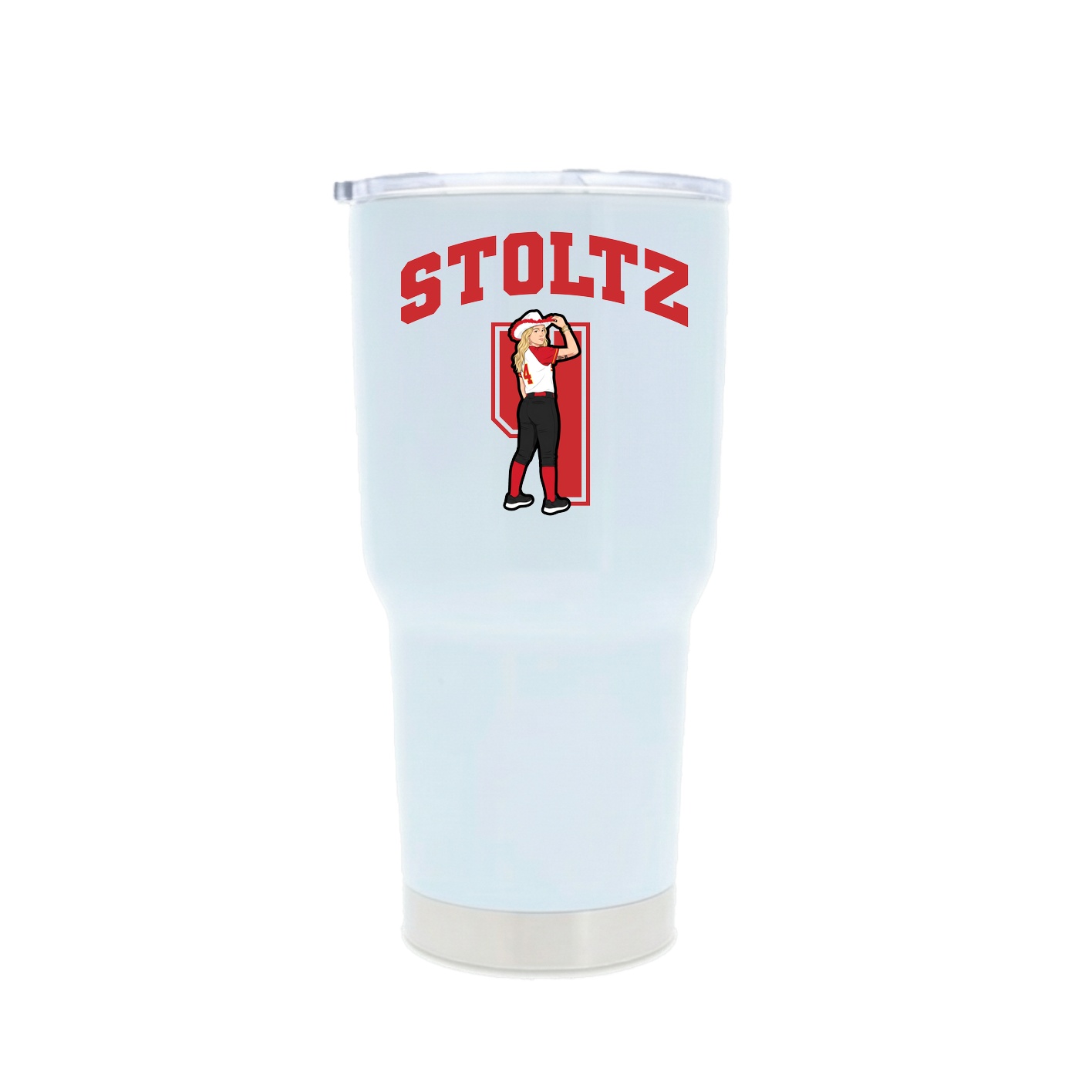 30oz Stainless Steel Tumbler — Number in White