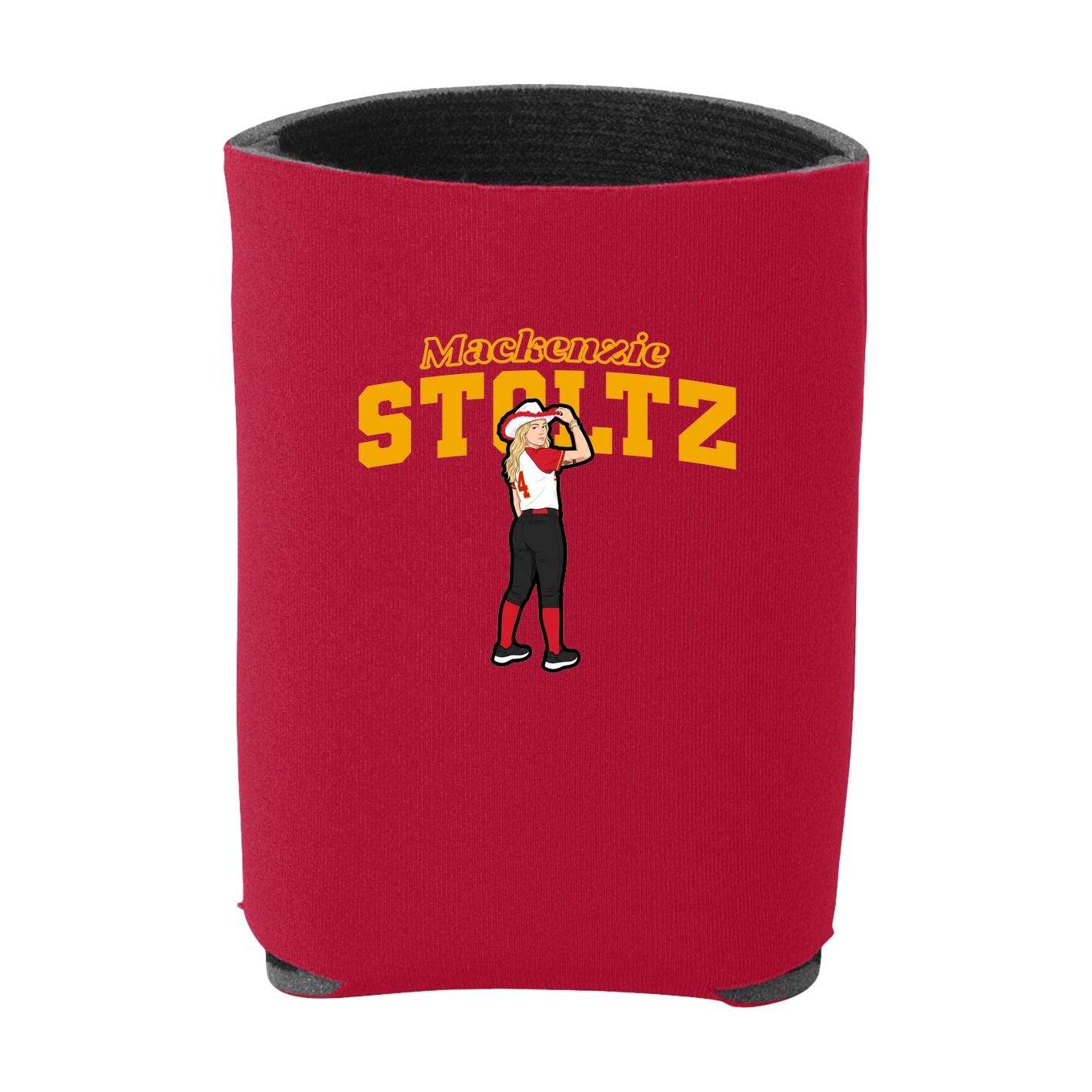 Can Holder — Name Arch in Red