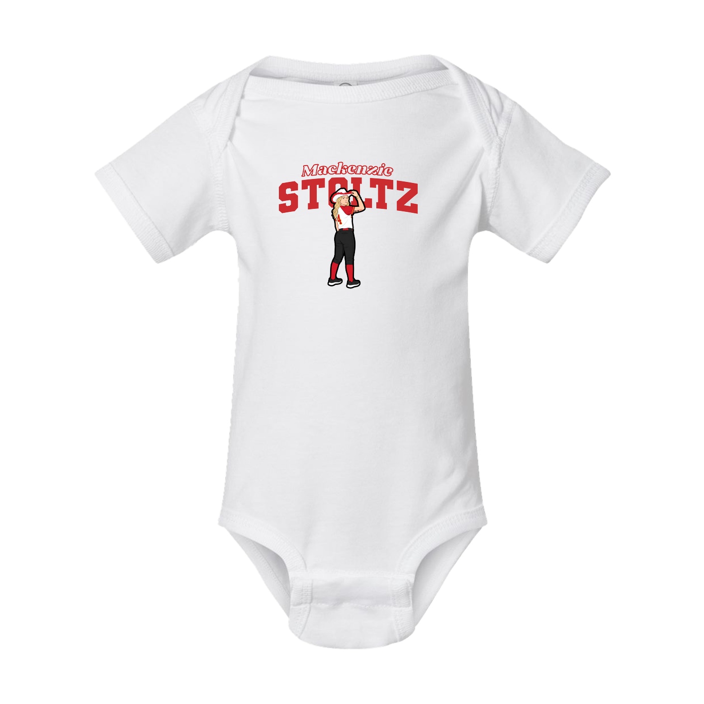 Baby Onesie — Name Arch in White