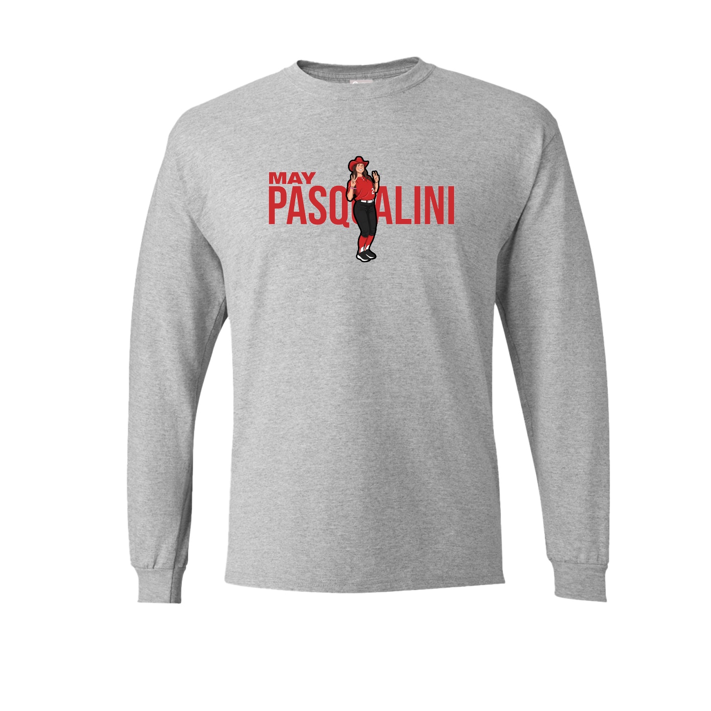 Long Sleeve Tee — Player Name in Grey