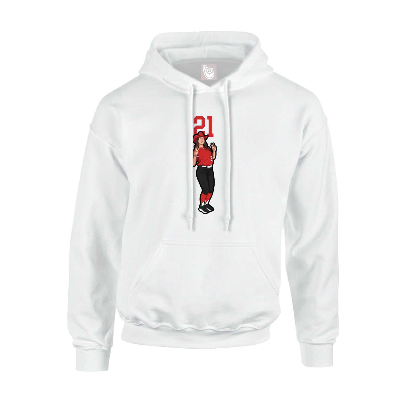 Hoodie — Number Top in White
