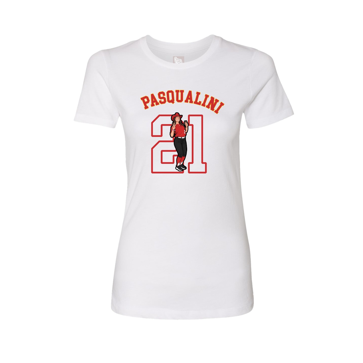 Fitted Women's Tee — Shirsey Arch in White
