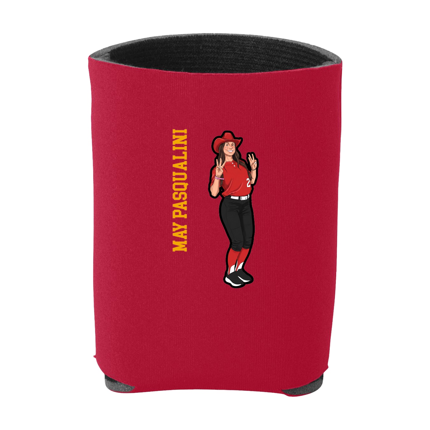 Can Holder — Name Vertical in Red