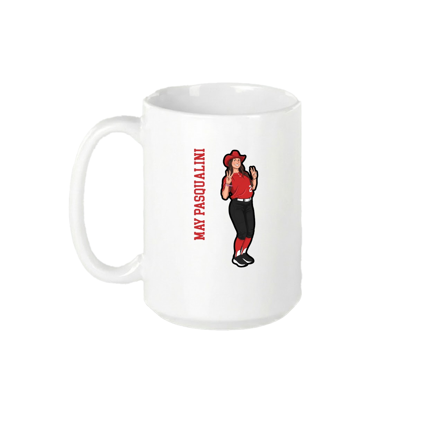 15oz Coffee Mug — Name Vertical in White