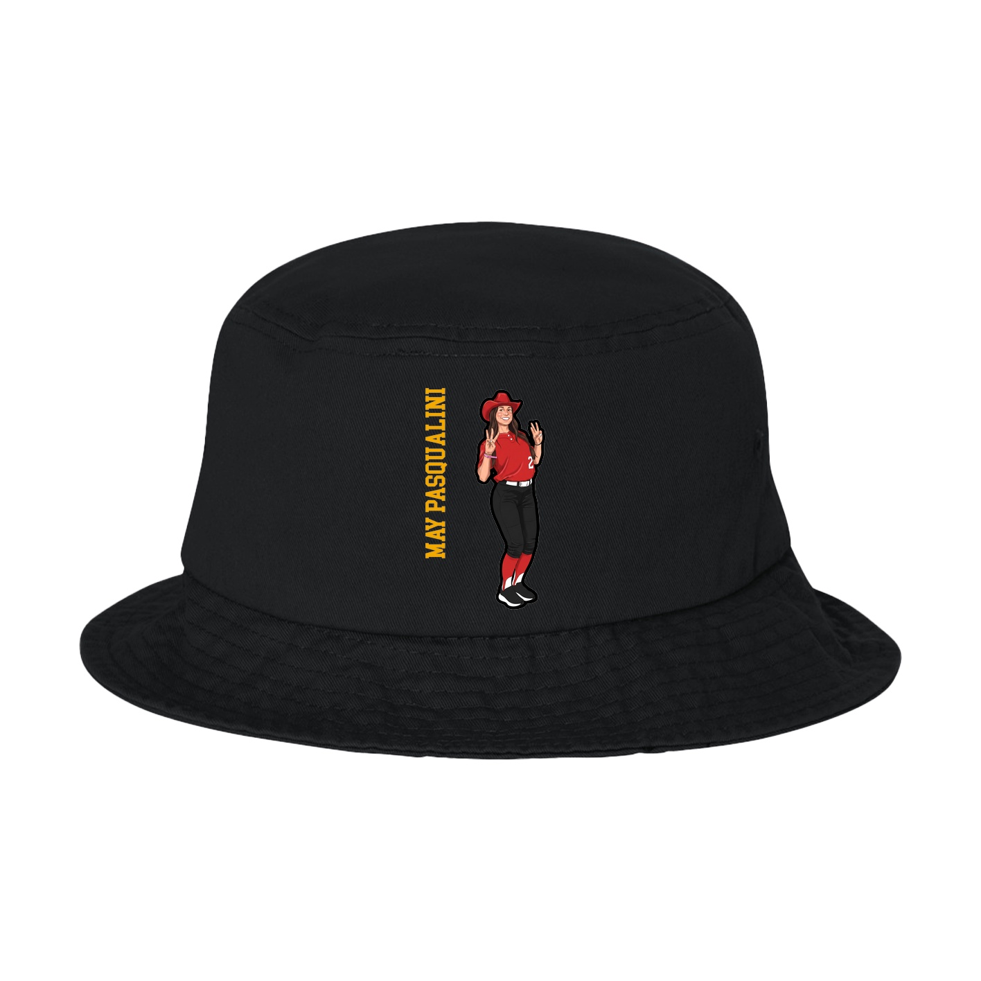 Bucket Cap — Name Vertical in Black