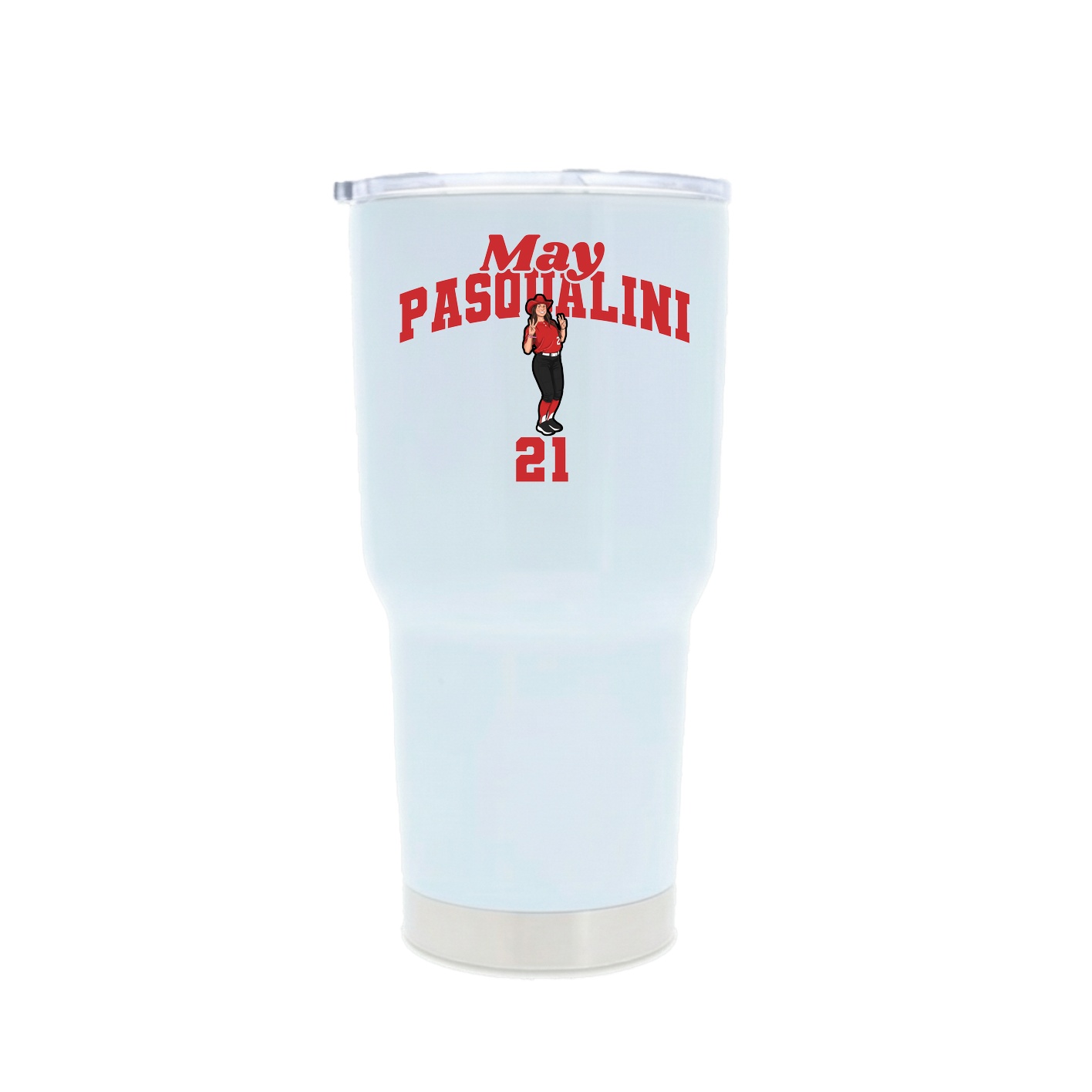 30oz Stainless Steel Tumbler — Signature Arch in White