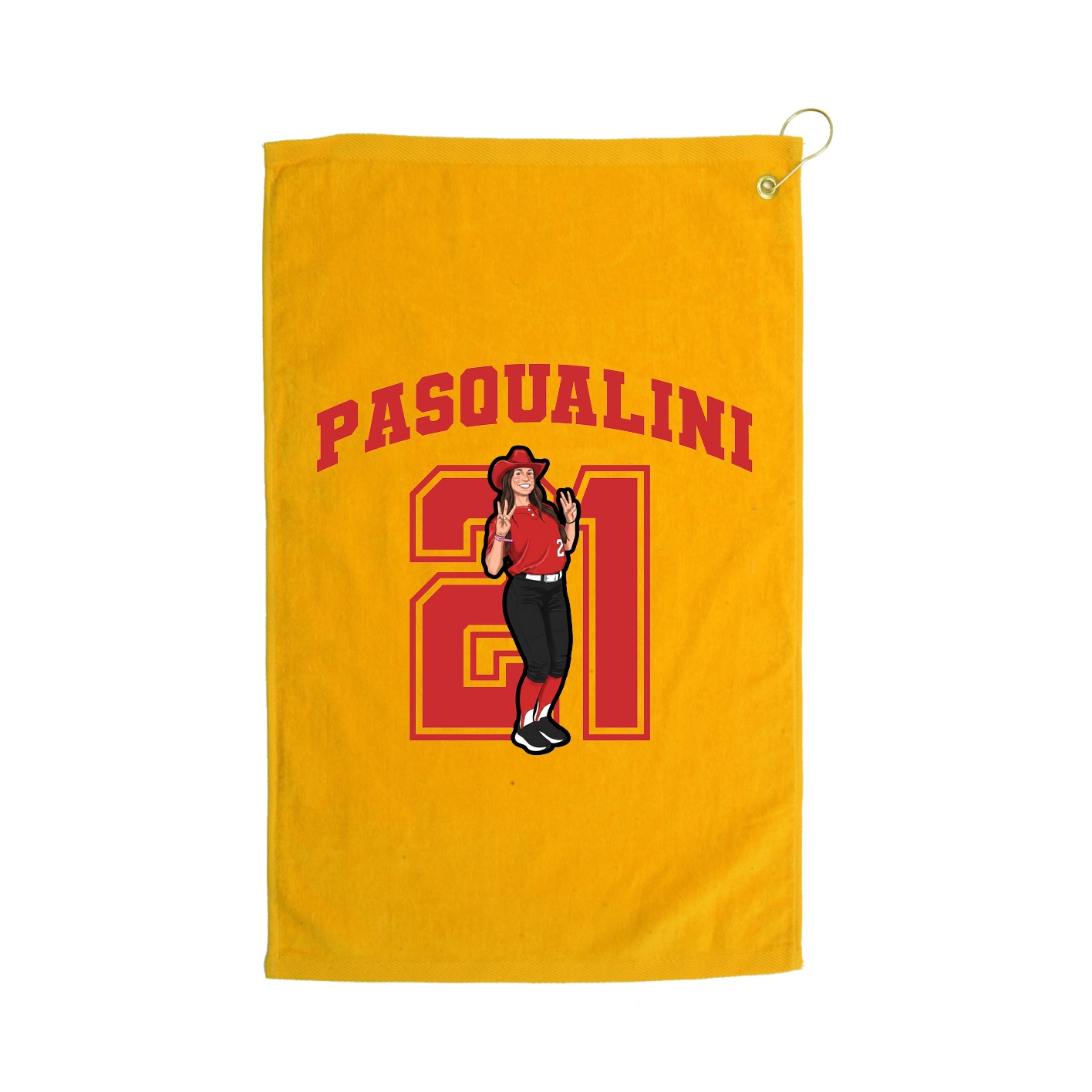 Golf Towel — Number in Gold