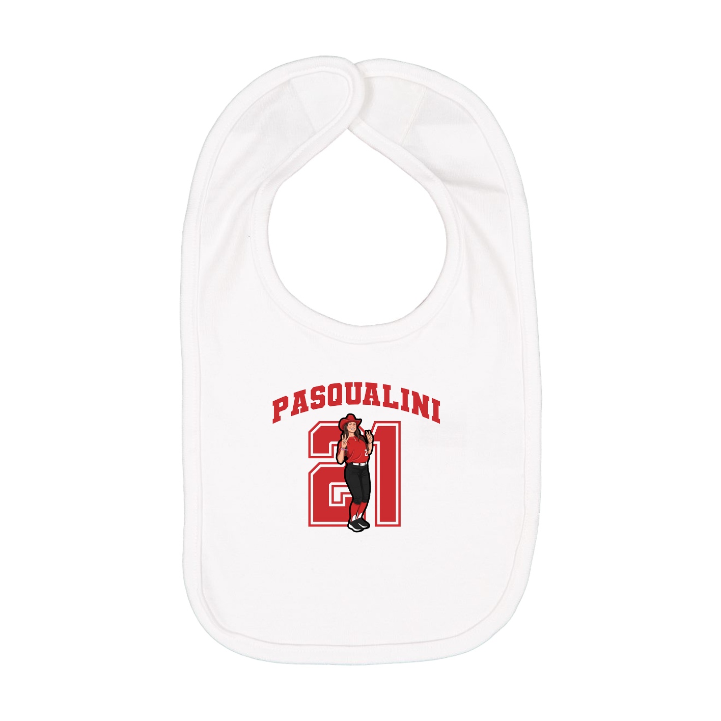 Infant Bib — Number in White