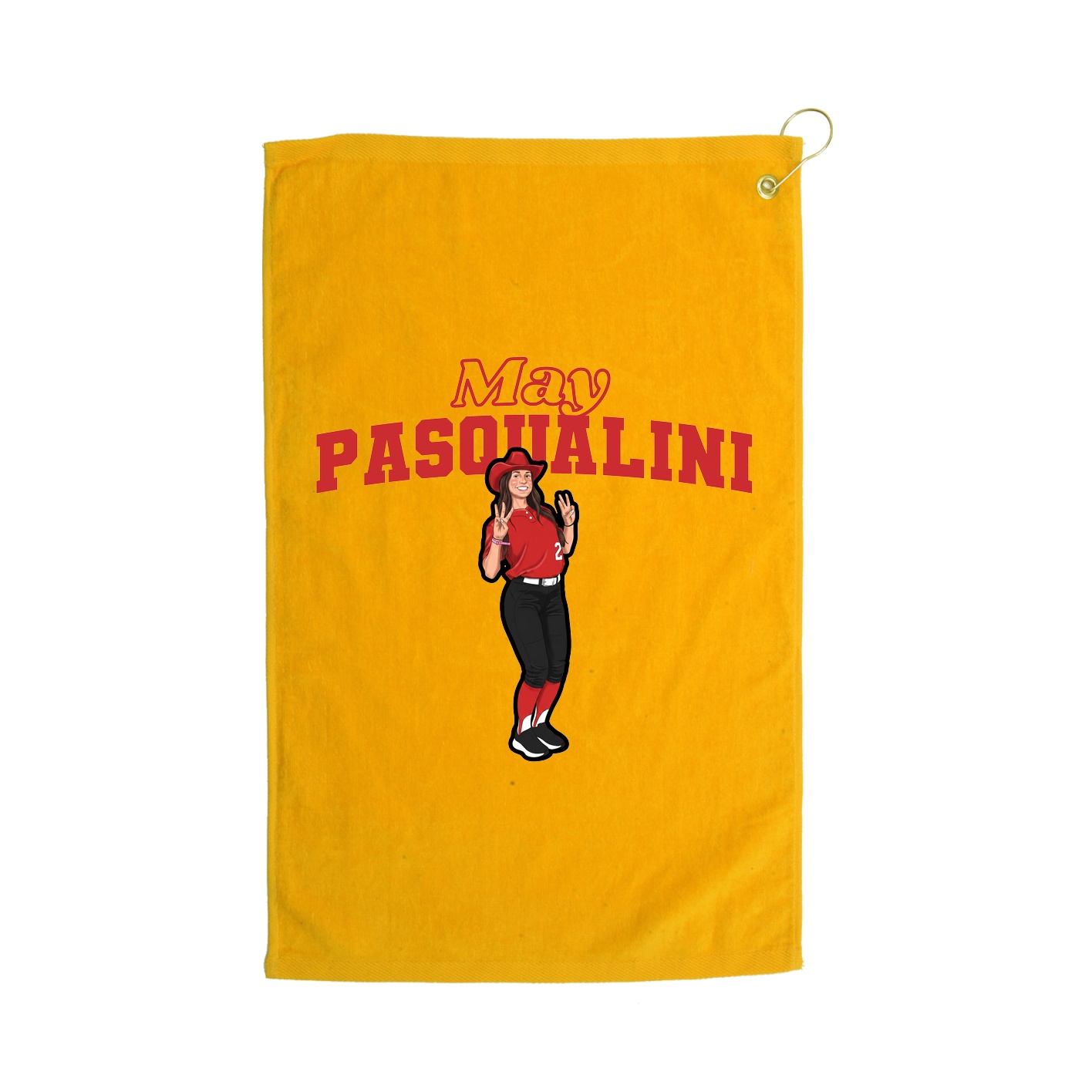 Golf Towel — Name Arch in Gold