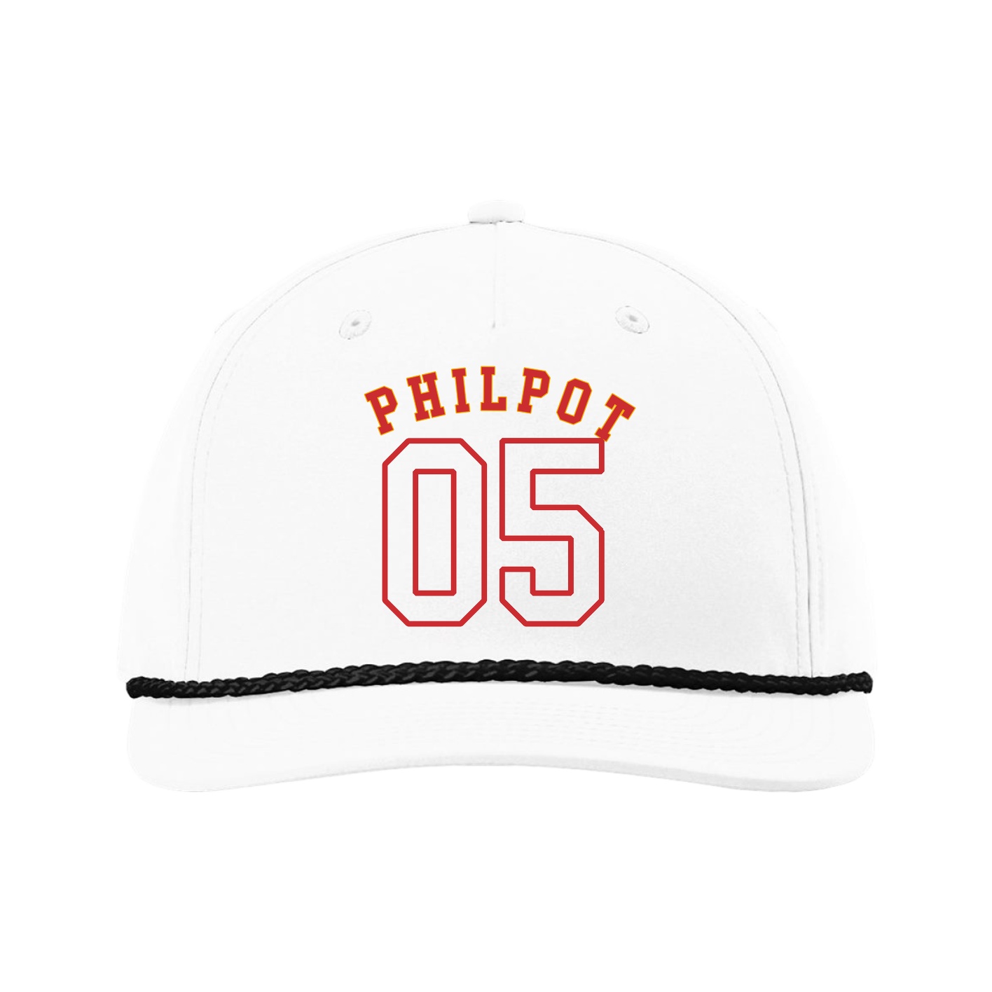 Five-Panel Classic Rope Cap — Shirsey Arch in White