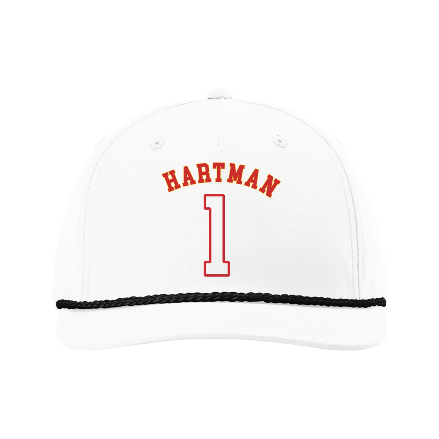 Five-Panel Classic Rope Cap — Shirsey Arch in White