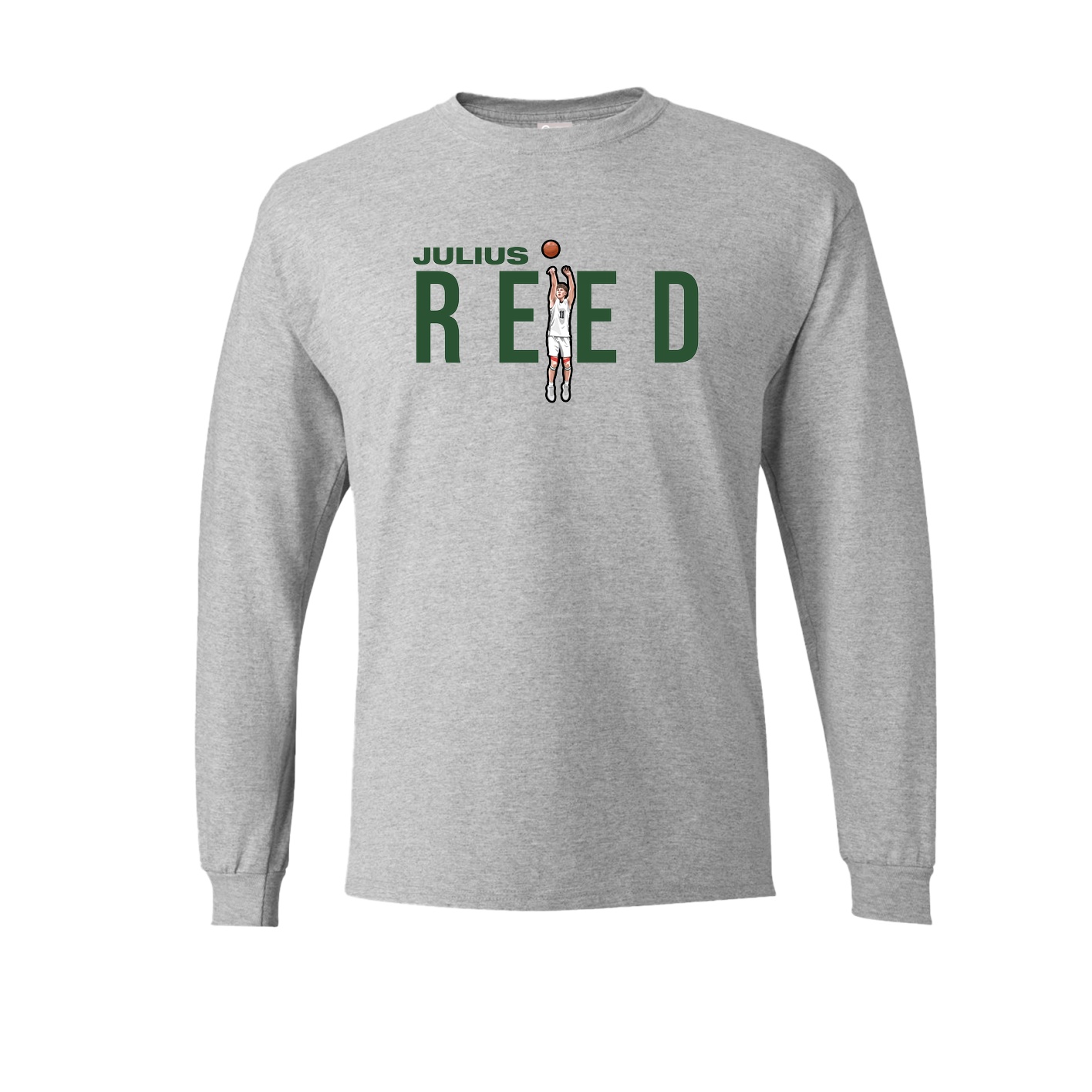Long Sleeve Tee — Player Name in Grey