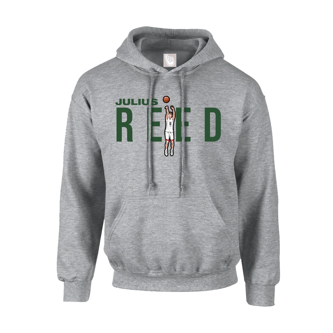 Hoodie — Player Name in Grey